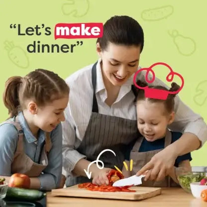 Baketivity Corp 6 Piece Kids Cutting Board and Knife Set