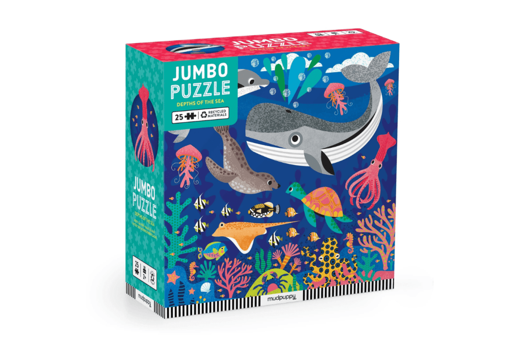 Depths of the Sea Jumbo Puzzle, Mudpuppy, jigsaw puzzles for kids, jumbo jigsaw puzzles, puzzles for toddlers, best puzzles, The Montessori Room, Toronto, Ontario, Canada. 