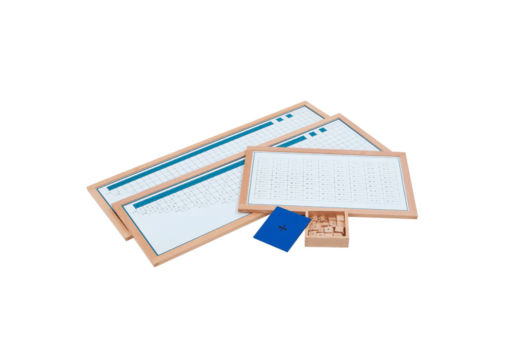 Division Working Charts 1, 2 &amp; Blank, Montessori classroom materials, Montessori Casa materials, Montessori Primary materials, Montessori Elementary materials, Montessori Math materials, Montessori classroom packages, The Montessori Room, Toronto, Ontario, Canada. 