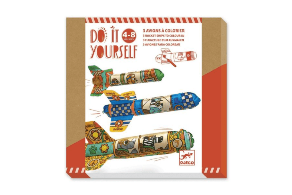 DIY to the Sky, Djeco, craft kits for kids, airplane craft kit, inflatable airplanes for kids, The Montessori Room, Toronto, Ontario, Canada. 