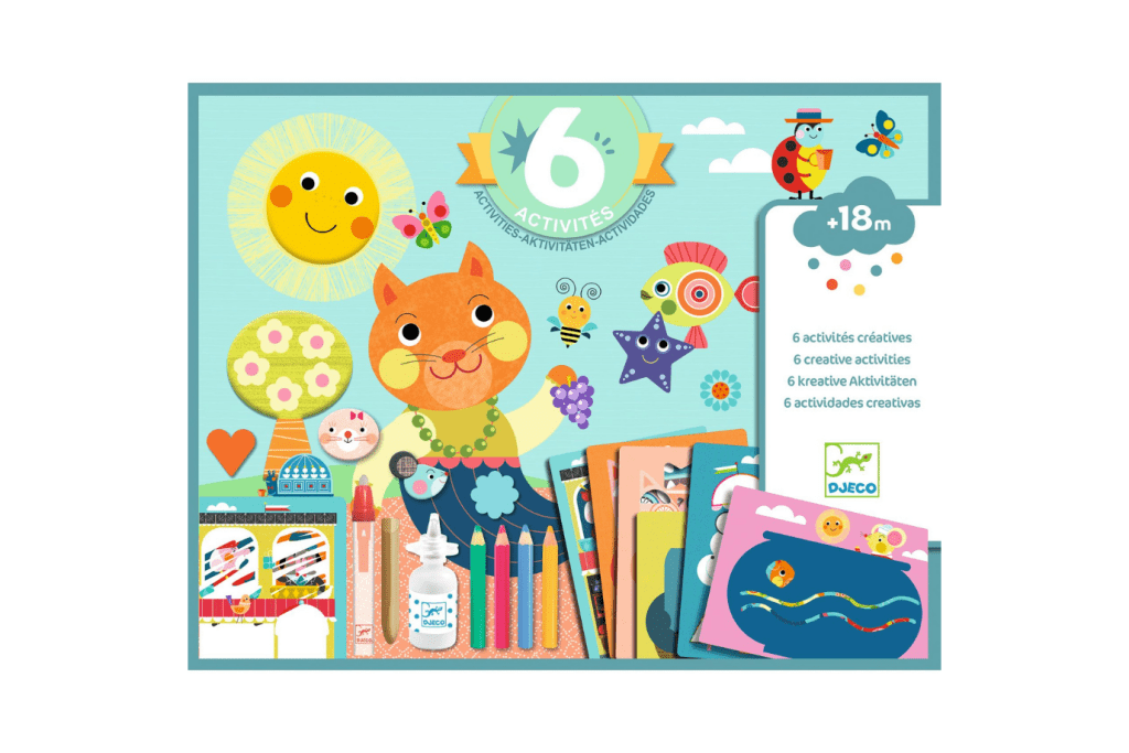 DJECO Craft Kits, The cat and his pals, craft kits for toddlers, craft kits for 18 months and up, craft kits for 2 year olds, craft kits for 3 year olds, The Montessori Room, Toronto, Ontario, Canada. 