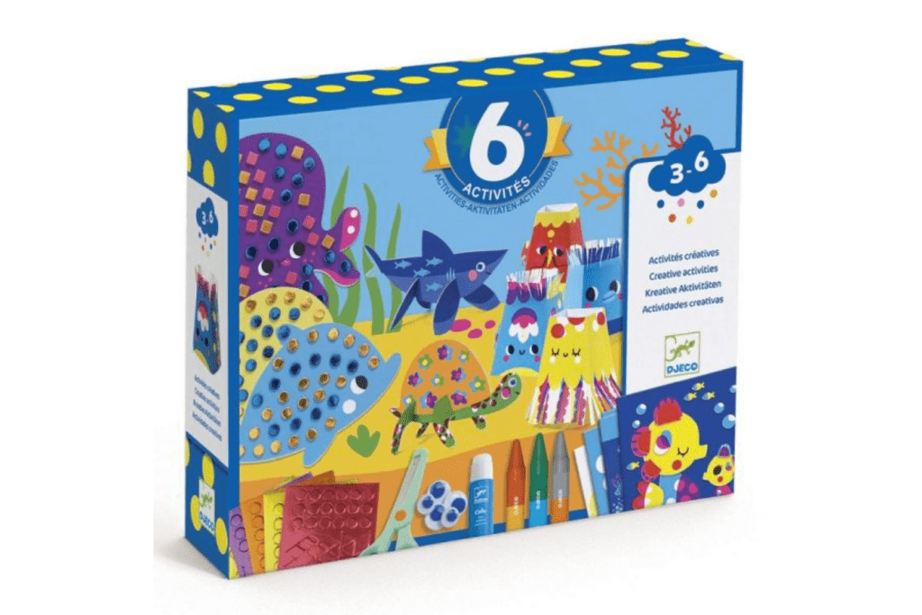 Djeco Multi-activity kit / Seaside Delights, craft kits for kids, craft box for kids, activity set for kids, activities for 3 year olds, 4 year olds, 5 year olds, six year olds, Toronto, Canada
