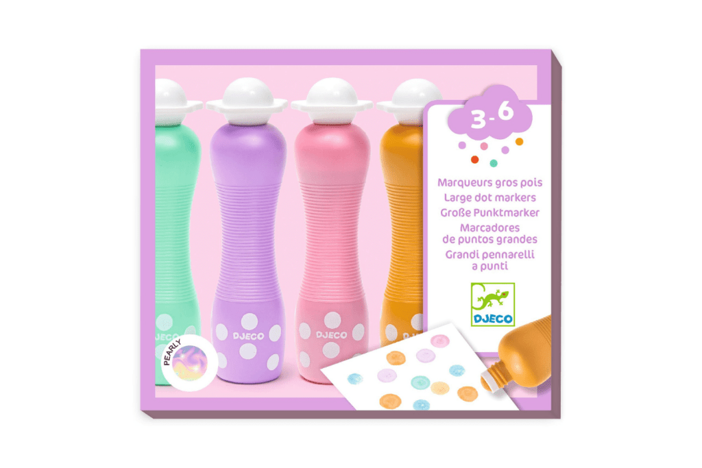 Djeco Dot Markers - Pearly (Set of 4), art materials for kids, high quality art materials, The Montessori Room, Toronto, Ontario, Canada. 