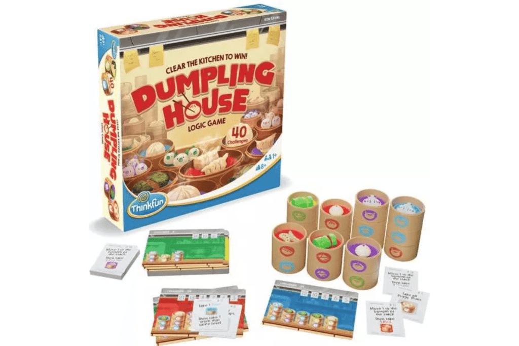 Dumpling House - Logic Game, Thinkfun, family board games, family game night, logic games, 8 years and up, The Montessori Room, Toronto, Ontario, Canada. 