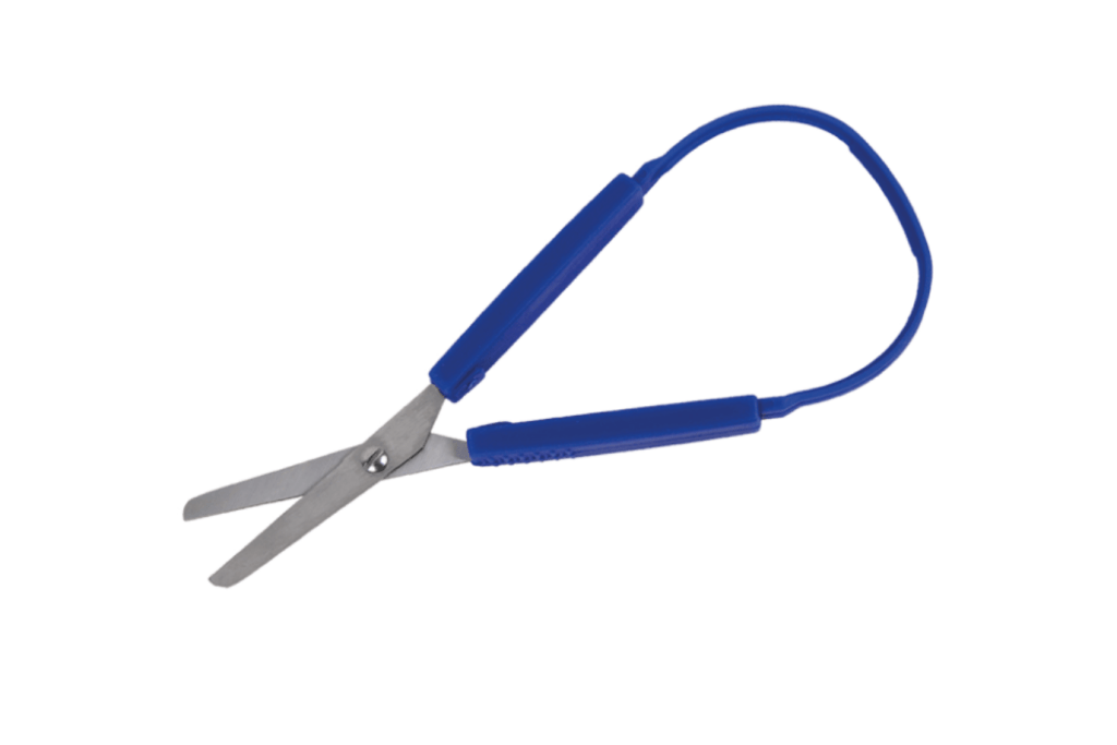 Easy-Grip Scissors, learning how to cut, Beleduc, scissor skills, safety loop scissors, ergonomic scissors, develop hand strength, OT tools, The Montessori Room, Toronto, Ontario, Canada. 