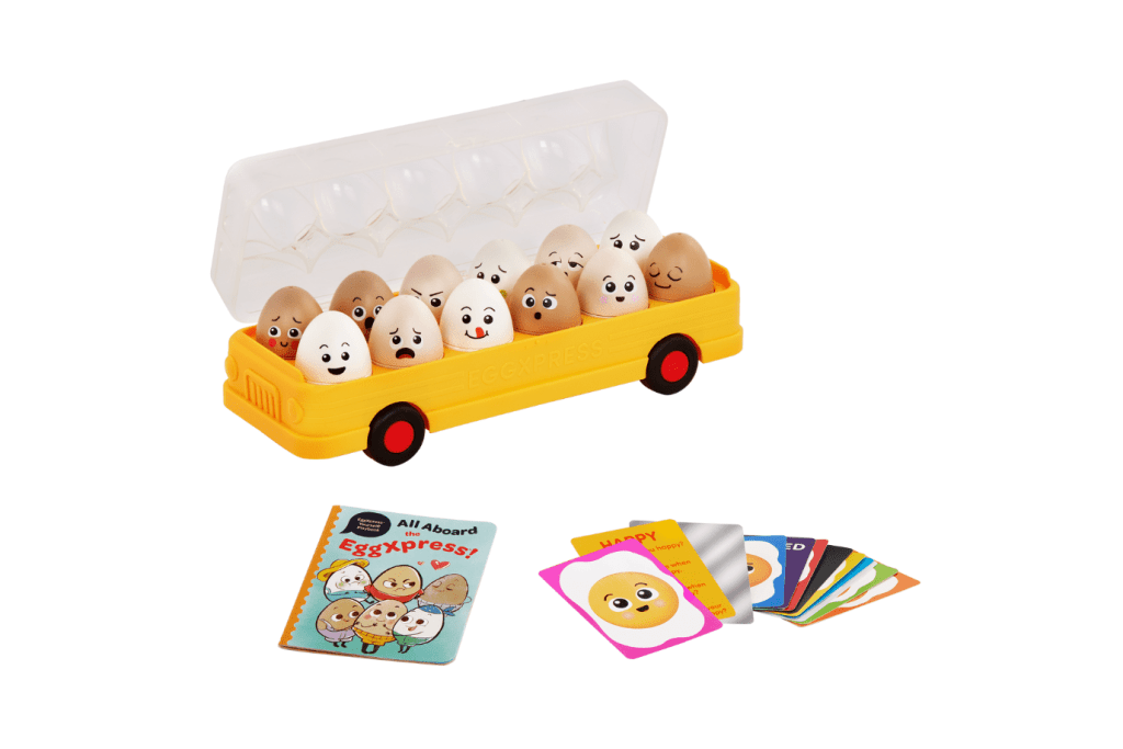 EggXpress Yourself - Match and Learn Eggs, best toys for toddlers, toys that help develop emotional vocabulary, best gifts for toddlers, The Montessori Room, Toronto, Ontario, Canada. 