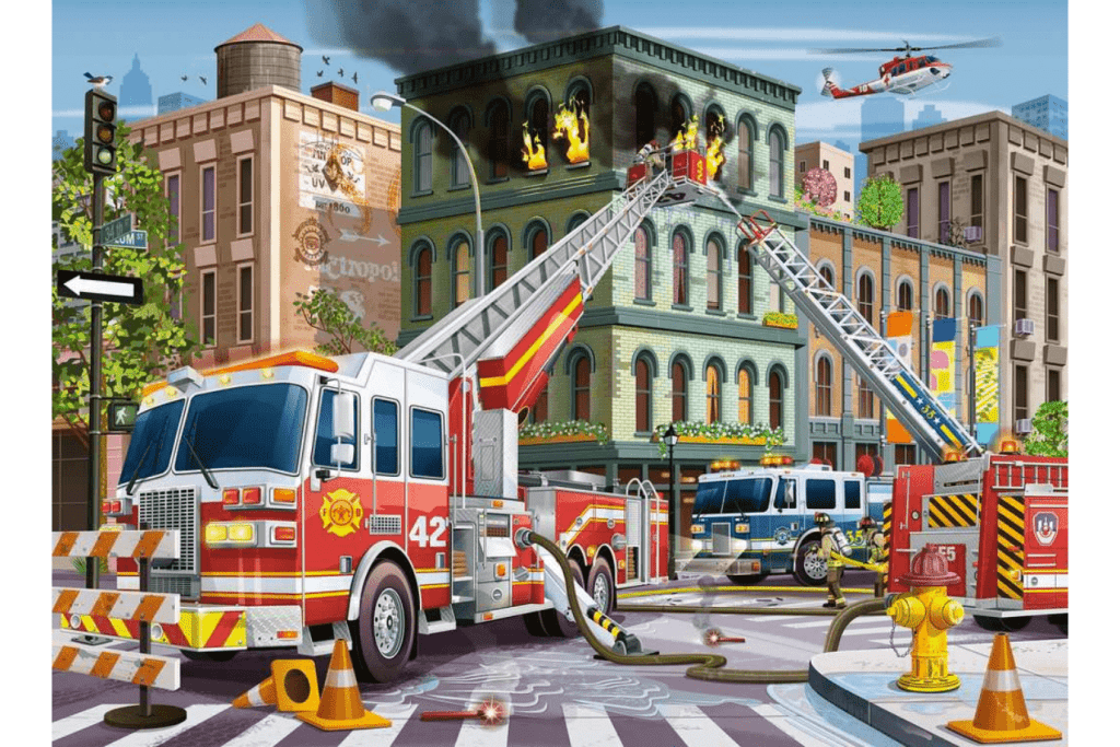 Fire Truck Rescue - 100pc Puzzle