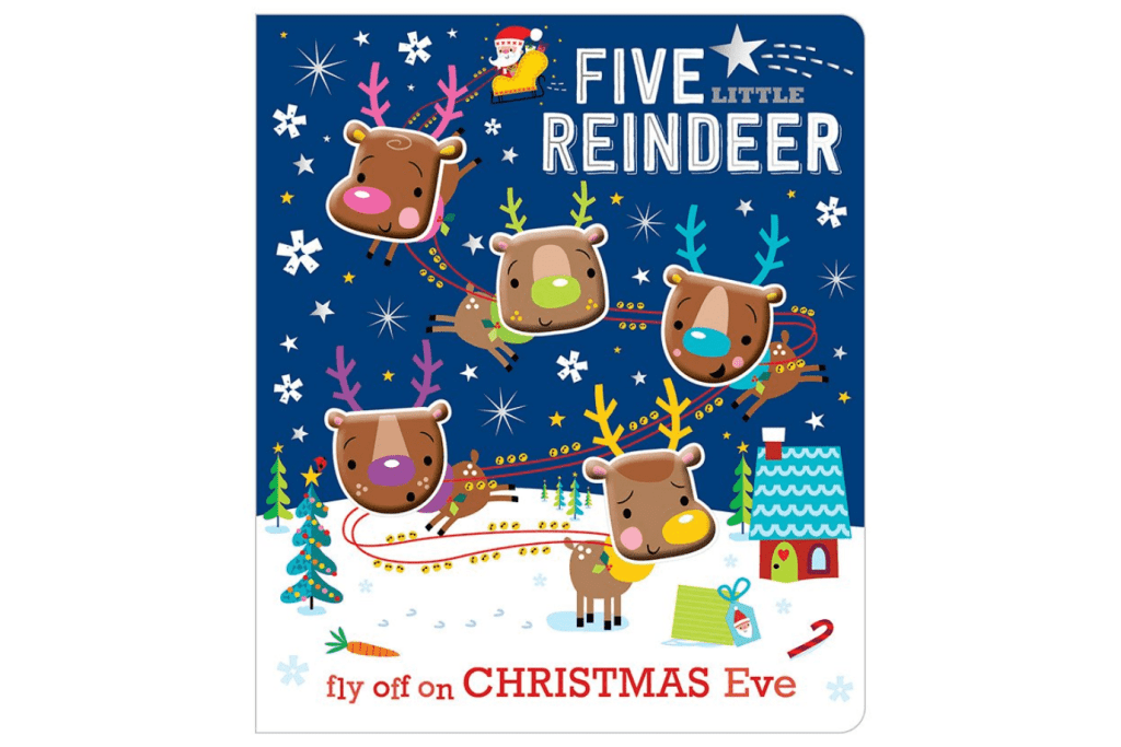 Five Little Reindeer, Make Believe Ideas, Christmas board books, board books for toddlers, board books for infants, tactile board books, The Montessori Room, Toronto, Ontario, Canada. 