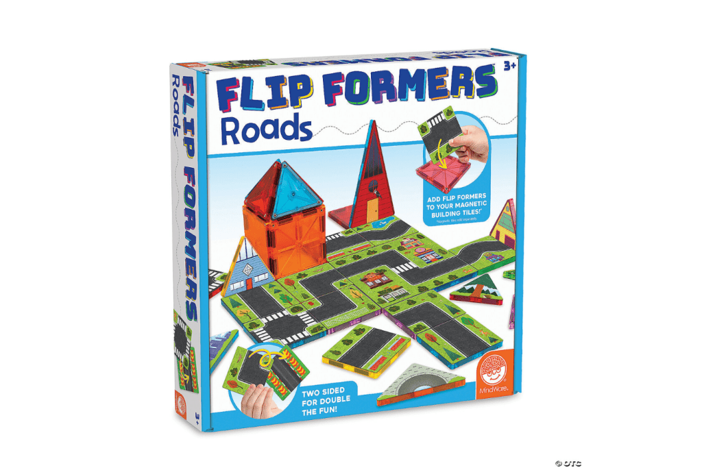 Flip Formers: Roads, accessories for magnetic tiles, gifts for children with magnetic tiles, Magnatiles, Connetix, The Montessori Room, Toronto, Ontario, Canada. 