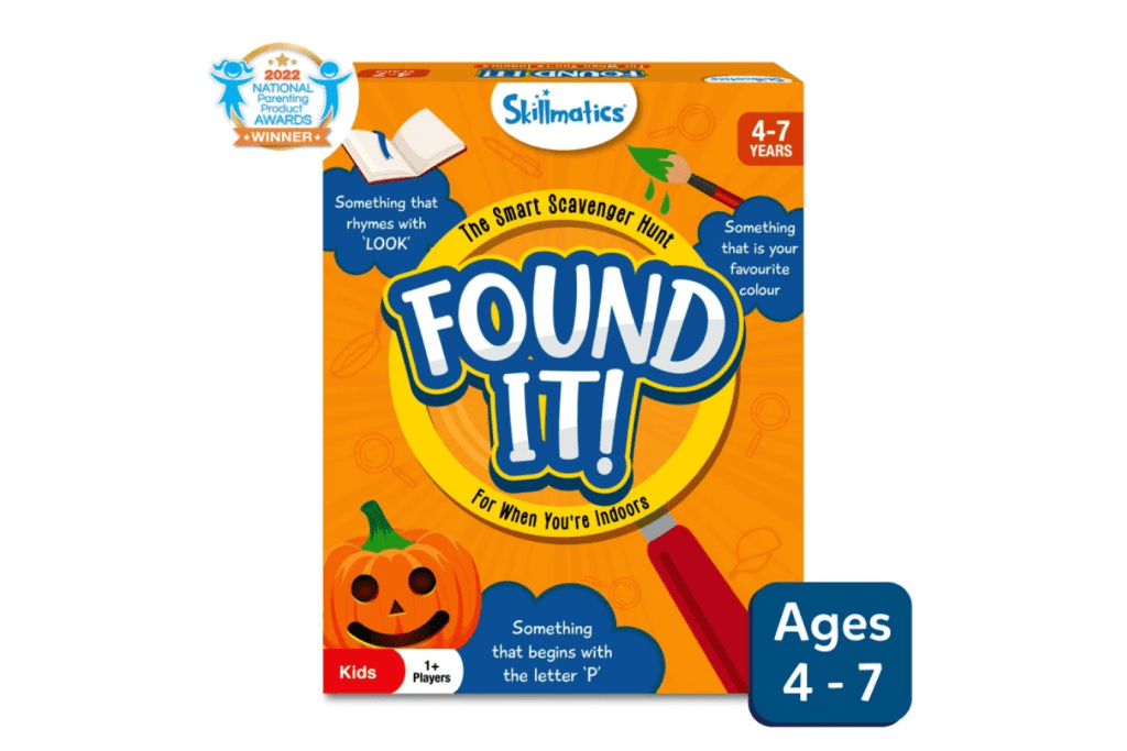 Found It! Indoor Edition | Smart scavenger hunt (ages 4-7), best games for the whole family, award-winning board games for children, scavenger hunt games for children, The Montessori Room, Toronto, Ontario, Canada. 