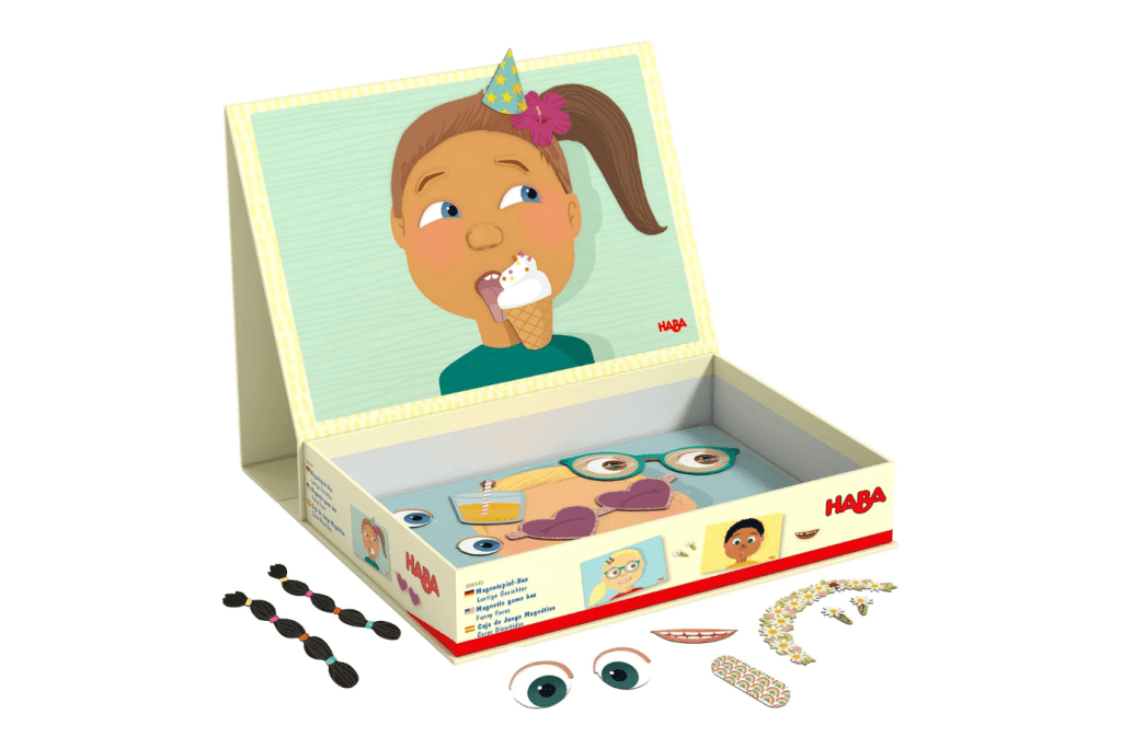 Funny Faces Magnetic Game Box, magnetic toys, HABA, travel toys, The Montessori Room, Toronto, Ontario, Canada. 