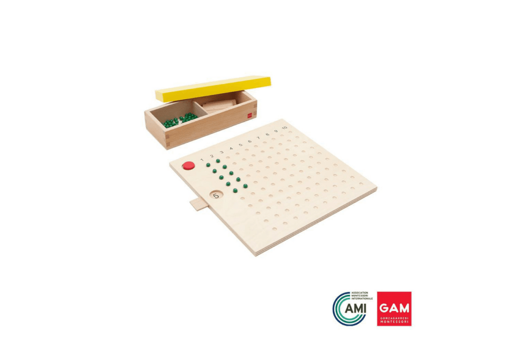 GAM Multiplication Board, AMI-approved, Montessori materials, Montessori Classroom materials, Montessori math materials, Montessori Casa materials, The Montessori Room, Toronto, Ontario, Canada. 