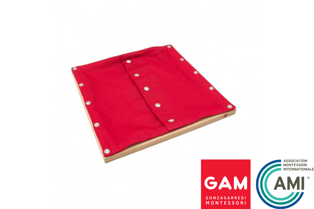 GAM - Snap Dressing Frame, AMI-Approved Montessori Materials, Montessori Classroom Materials, Montessori Dressing Frames, Montessori Casa Materials, The Montessori Room, Toronto, Ontario, Canada. 