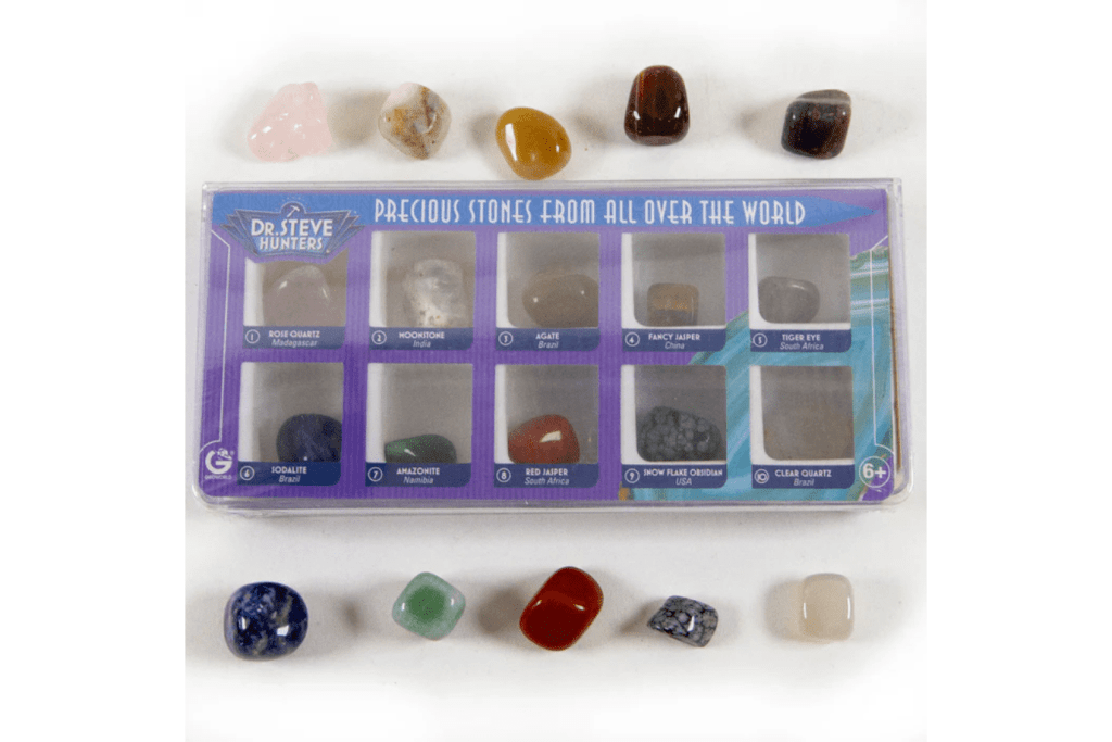 GEOWorld Precious Stones from All Over the World - 10 Stones, 6 years and up, Safari LTD, Geology for kids, science activity for kids, The Montessori Room, Toronto, Ontario, Canada
