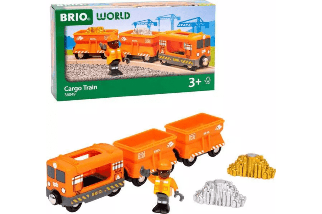 Gold Cargo Train, BRIO, wooden train set, best wooden train set, best gifts for kids, high quality train set, The Montessori Room, Toronto, Ontario, Canada. 