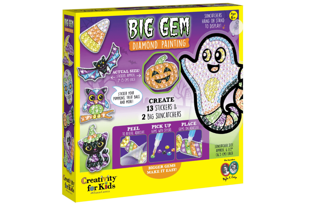 Halloween Big Gem Diamond Painting, Halloween crafts, The Montessori Room, Toronto, Ontario, Canada. 