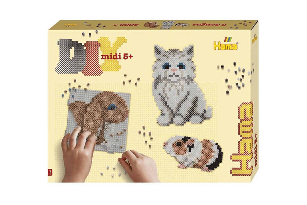 Hama Midi Gift Box - 4000 pcs - Pets, hama beads, pearler beads, pearler beads ironing sheets, hama beads ironing sheets, pegboards, make pearler bed creations, Toronto, Canada, arts and crafts for 5 year old, arts and craft projects for a 6 year old, crafts for a 7 year old, craft projects for an 8 year old