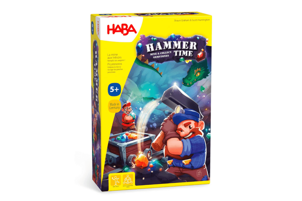 Hammer Time, HABA toys, board games for 5 year old, board games for 6 year old, board games for 7 year old, board games for 8 year old, family board games, best board games for kids, The Montessori Room, Toronto, Ontario, Canada. 