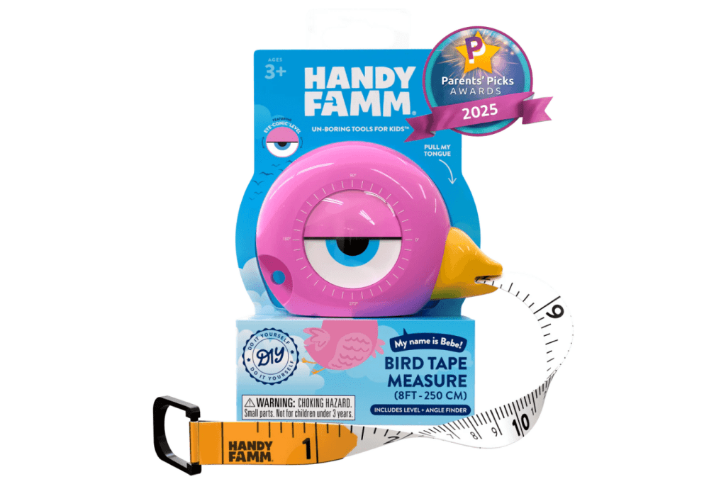 HandyFamm Bird - Bebe HandyFamm STEM Starter 3-in-1 Tool (Tape Measure, Level & Angle Finder)