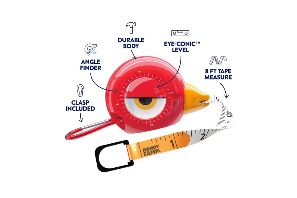 HandyFamm STEM Starter 3-in-1 Tool (Tape Measure, Level & Angle Finder)
