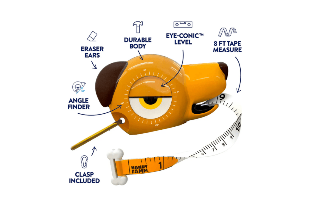 HandyFamm STEM Starter 3-in-1 Tool (Tape Measure, Level & Angle Finder)