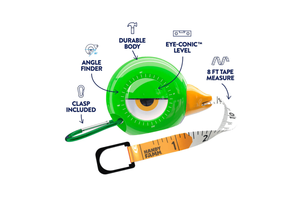 HandyFamm STEM Starter 3-in-1 Tool (Tape Measure, Level & Angle Finder)