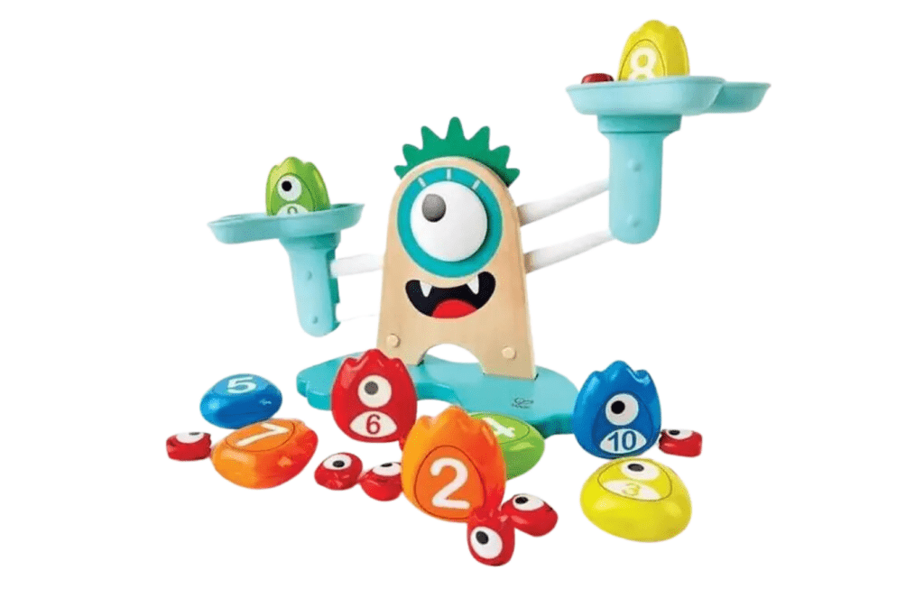 Hape Monster Math Scale, scale for kids, math scale for kids, scale for children, toy scale, math materials for kindergarten, math materials for grade 1, Toronto, Canada
