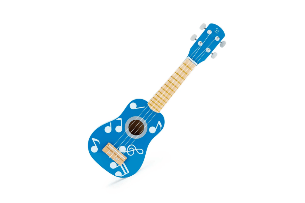 ROCK STAR Blue UKELELE – HAPE, children's ukulele, ukelele for kids, real instruments for kids, string instruments for kids, Hape instruments, Toronto, Canada
