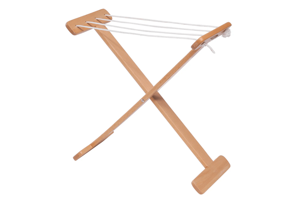 Hardwood Drying Rack, child-sized clothesline, clothes drying rack for children, Montessori clothes drying rack, Montessori practical life activities, washing cloths, Montessori classroom accessories, Montessori classroom packages, The Montessori Room, Toronto, Ontario, Canada. 