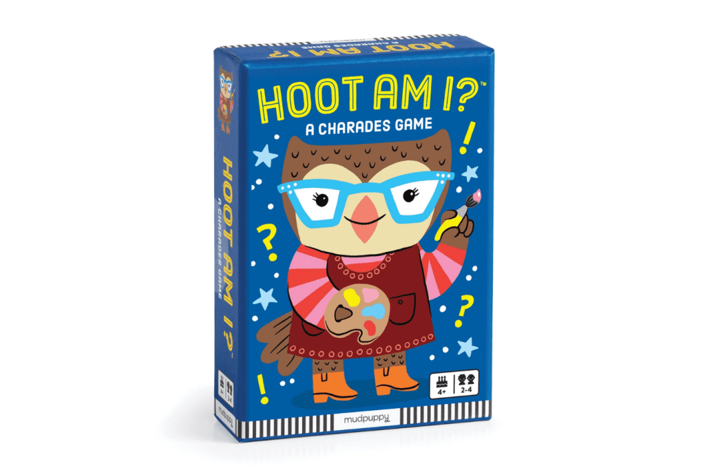 Hoot am I? Charades Card Game, Mudpuppy, best card games, fast-paced card games, fun card games, best card games for travel, card games for all ages, The Montessori Room, Toronto, Ontario, Canada. 