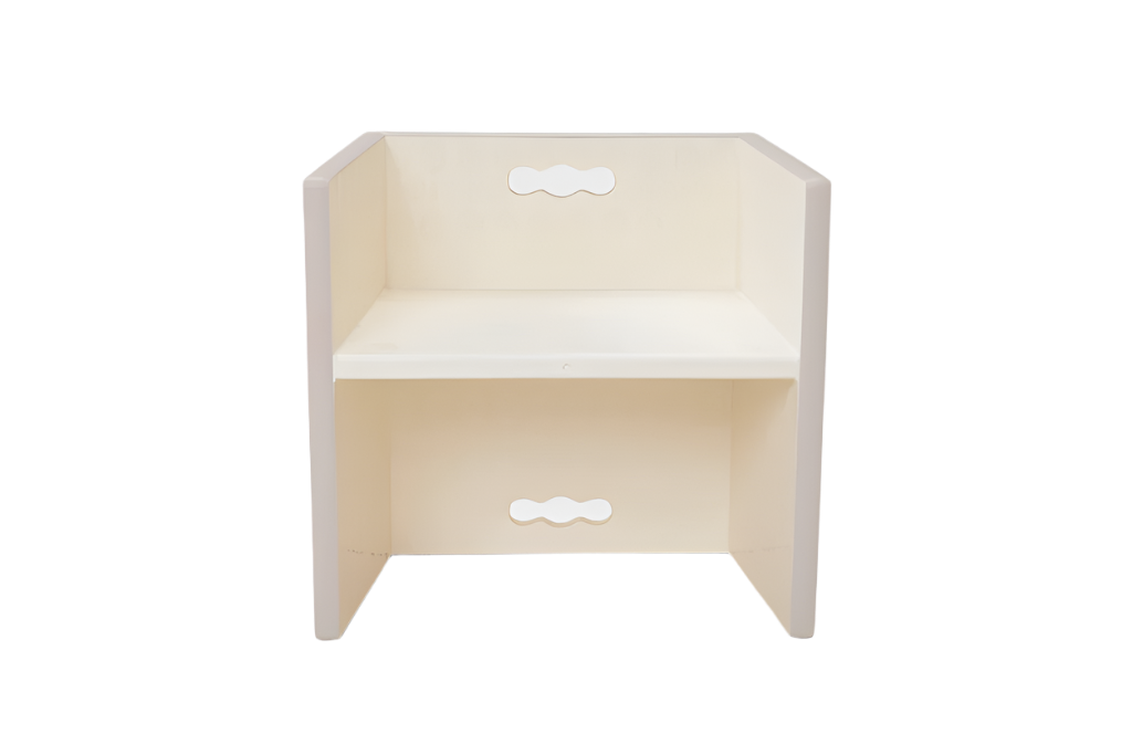 Ivory Cube Chair, B. Toys, B. Spaces - Step Stool Chair Stair Ivory, chairs for toddlers, children&#39;s step stool, safest step stool for kids, The Montessori Room, Toronto, Ontario, Canada. 