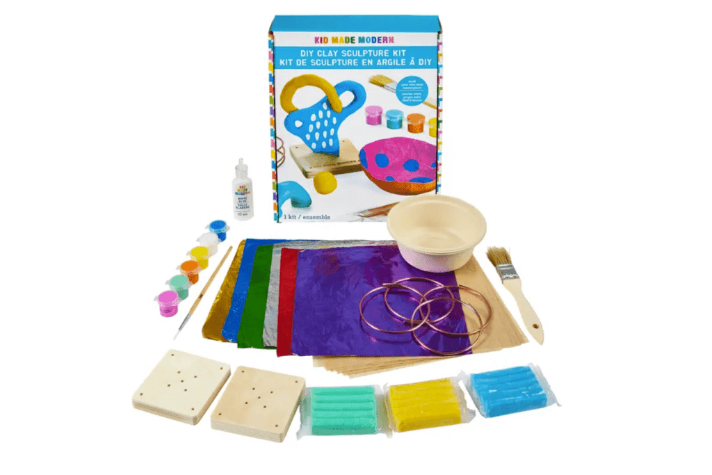 Kid Made Modern DIY Clay Sculpture Kit, 6 years and up, arts and crafts for kids, sculpting kits for kids, art materials for kids, gifts for kids who love arts and crafts, The Montessori Room, Toronto, Ontario, Canada. 