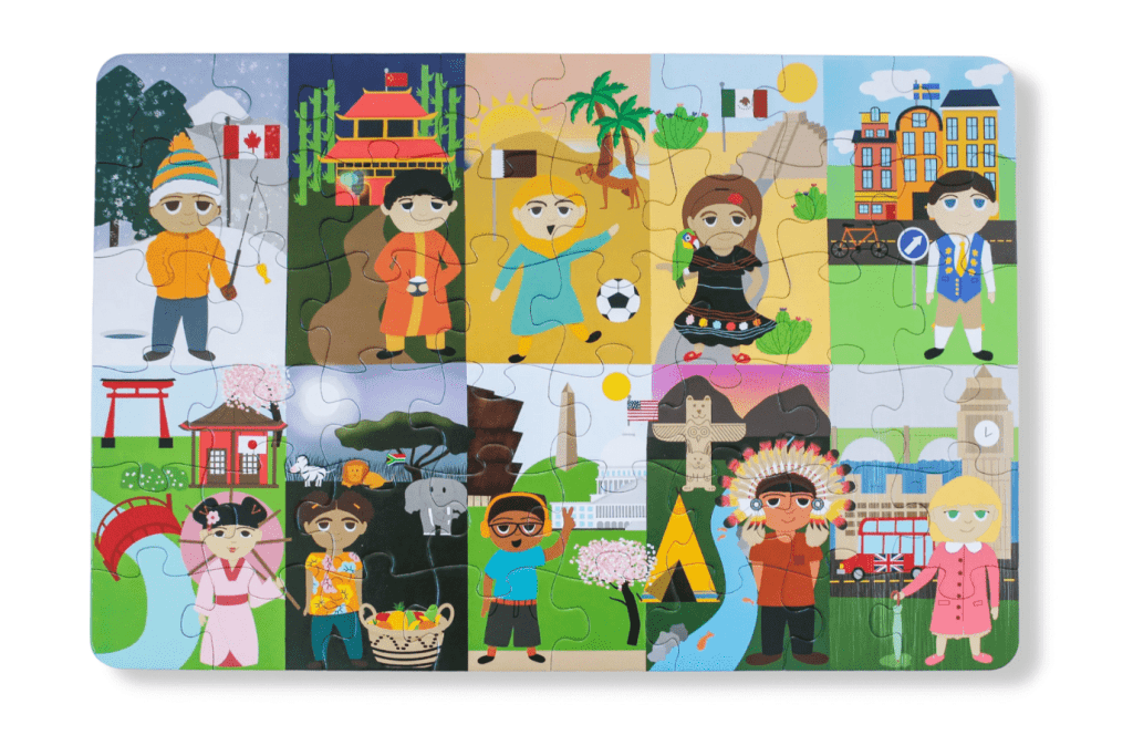 KIDS OF THE WORLD: JUMBO PUZZLE - 48 PIECES kids for culture, puzzles with diversity, antiracist products for kids, diversity in toys for kids, Toronto, Canada