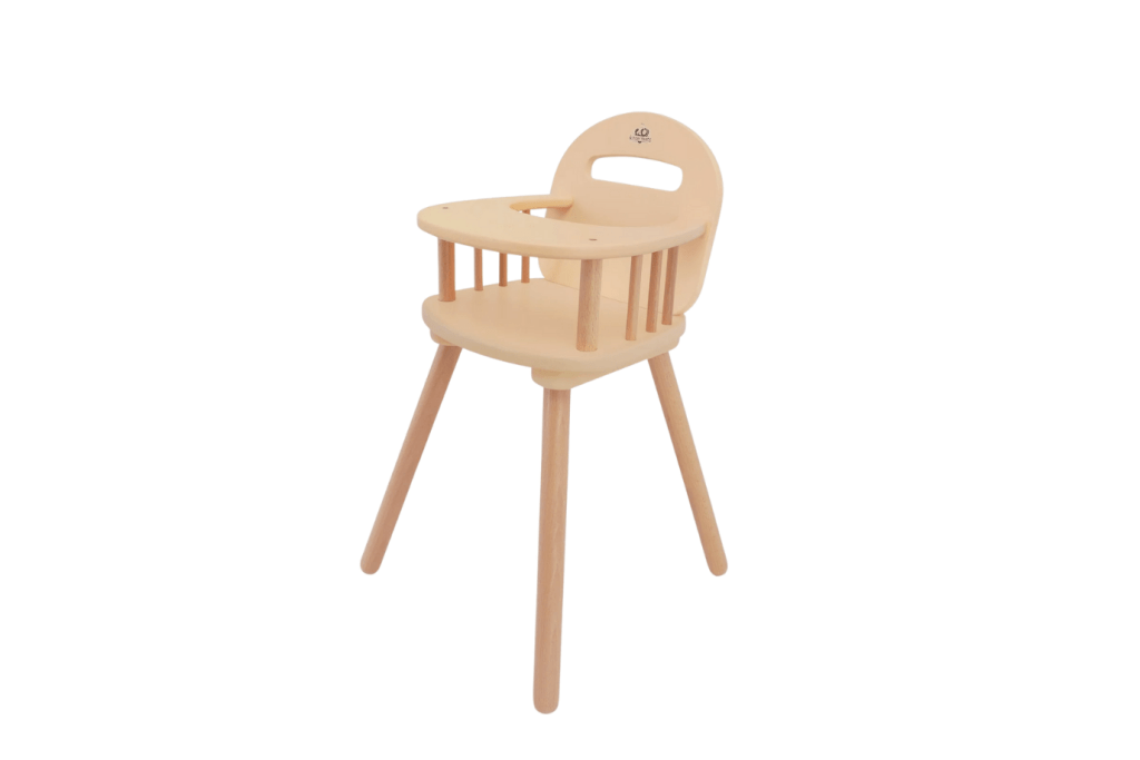 Kinderfeets Doll High Chair, doll high chair, wooden doll high chair, high chair for dolls, wood high chair for dolls, Toronto, Canada