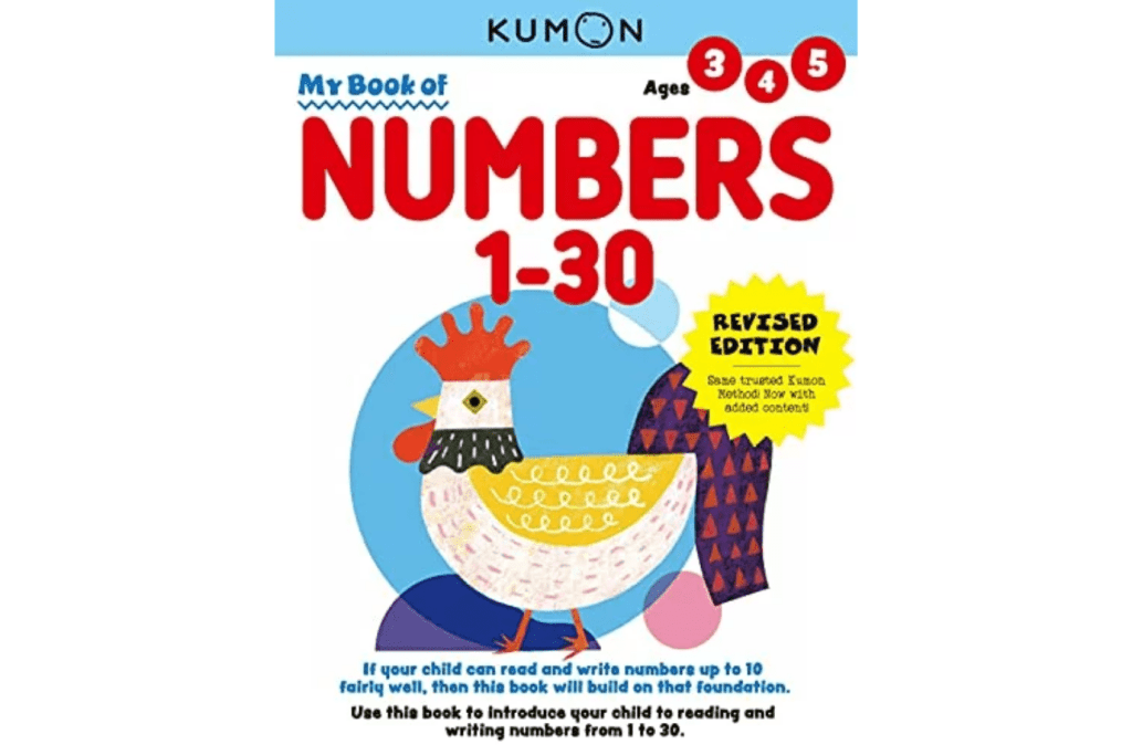 Kumon: My Book of Numbers 1-30 (Ages 3 - 5), Revised Edition, Activity Books, Math Books, kindergarten prep, number sense, number tracing, The Montessori Room, Toronto, Ontario, Canada.