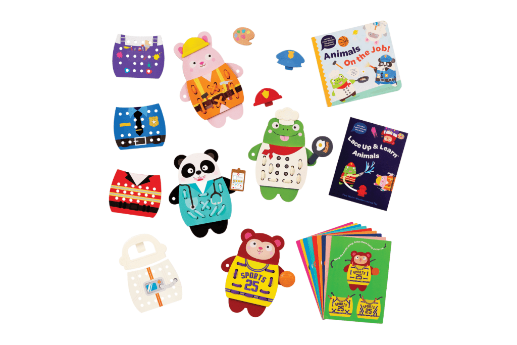 Battat Lace &amp; Learn Animals, lacing cards for kids, montessori lacing work, montessori activities for 3 year olds, montessori activities for 4 year olds, motnessori activities for 5 year olds, Toronto, Canada