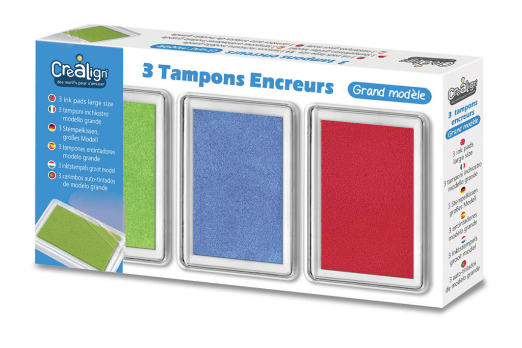 Crealign - Large Inkpad green-blue-red, children&#39;s ink pad, children&#39;s stamps, kids ink pads, Toronto, Canada
