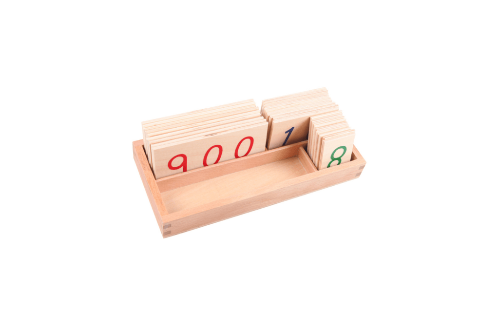 Large Wooden Number Cards With Box (1 - 9000)