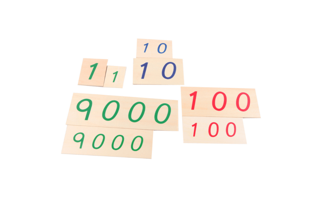 Large Wooden Number Cards With Box (1 - 9000)