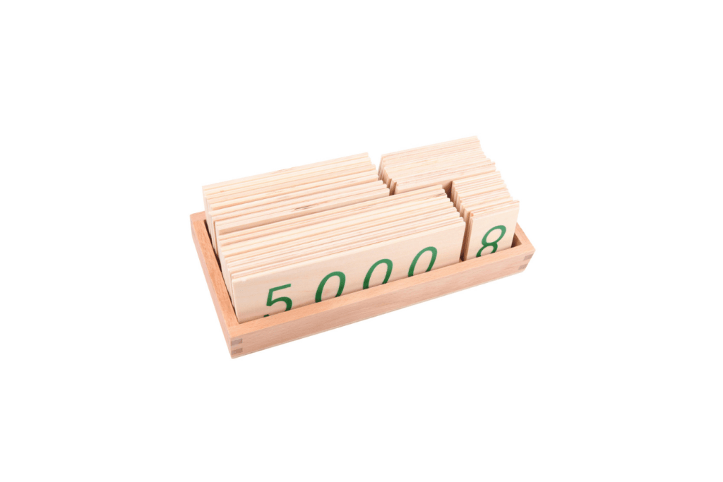 The Montessori Room Wooden Number Cards with Box (1-9000) (Small and Large Available)