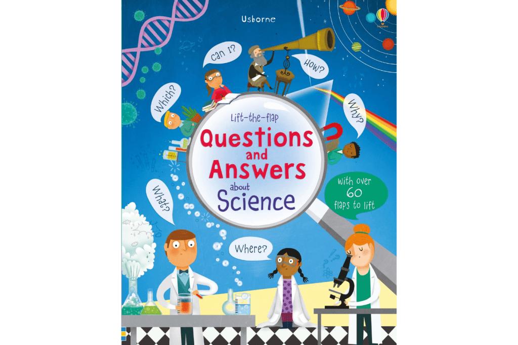 Lift-The-Flap Questions And Answers About Science by Katie Daynes, books about science, science books for kids, science books for 4 year olds 5 year olds 6 year olds, Toronto, Canada
