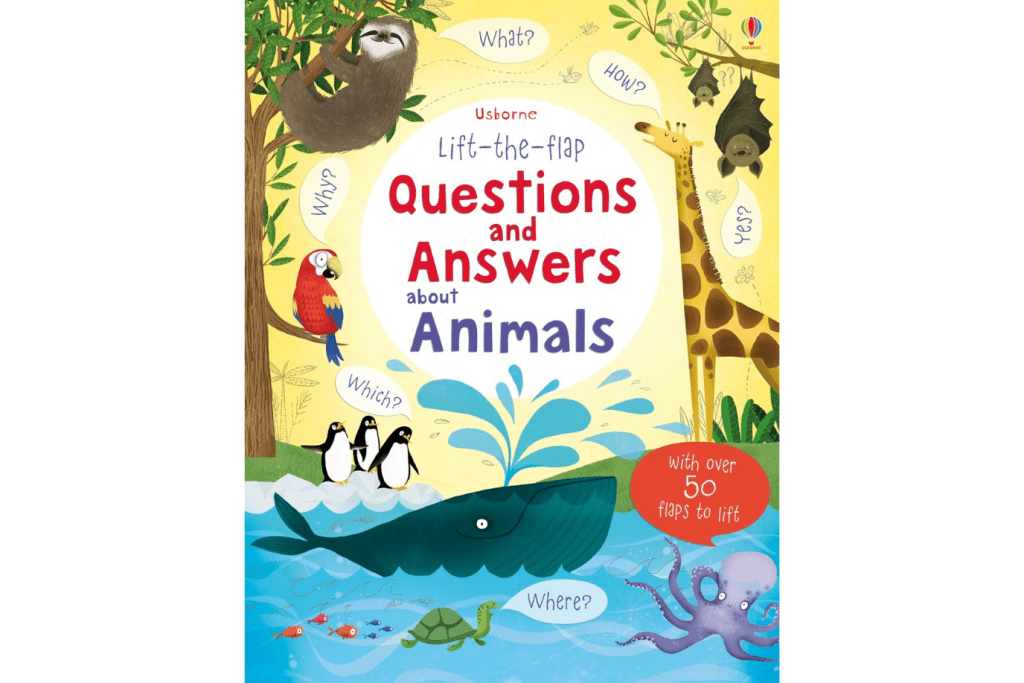 Lift The Flap Questions & Answers About Animals by Katie Daynes, First Question and Answer Books, Usborne, best books for preschoolers, lift the flap books for preschoolers, books about animals, best books for preschoolers, The Montessori Room, Toronto, Ontario, Canada. 