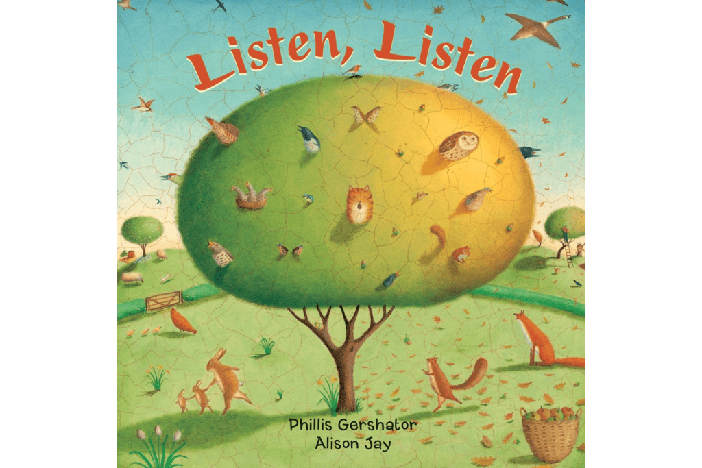 Listen, Listen by Phillis Gershator [Large Board Book], books about nature for kids, kid&#39;s books about animals, barefoot books, Toronto, Canada