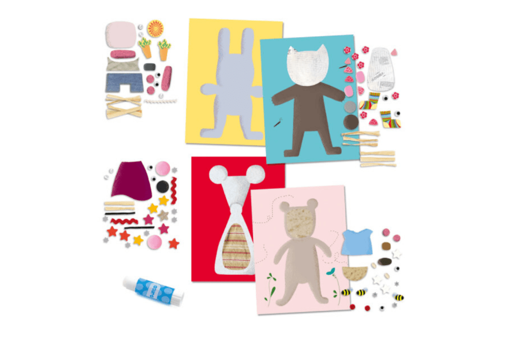 Collages for little ones / Little Animals, Djeco, 3 to 6 years, craft kits for kids, best gifts for kids, art exploration, The Montessori Room, Toronto, Ontario, Canada. 