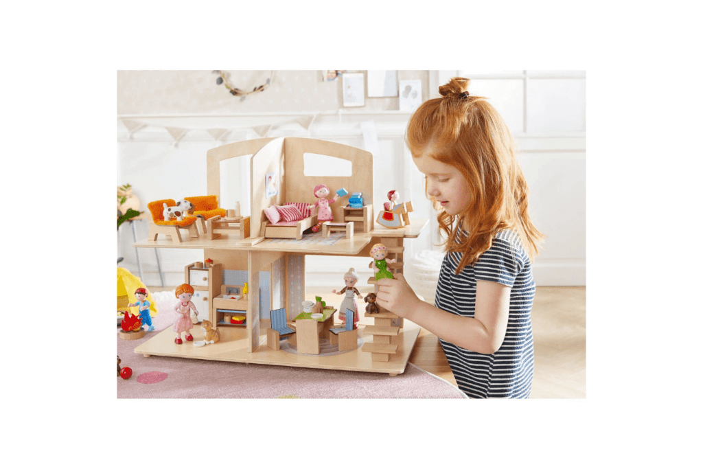 Haba Little Friends Dollhouse Town Villa with Furniture