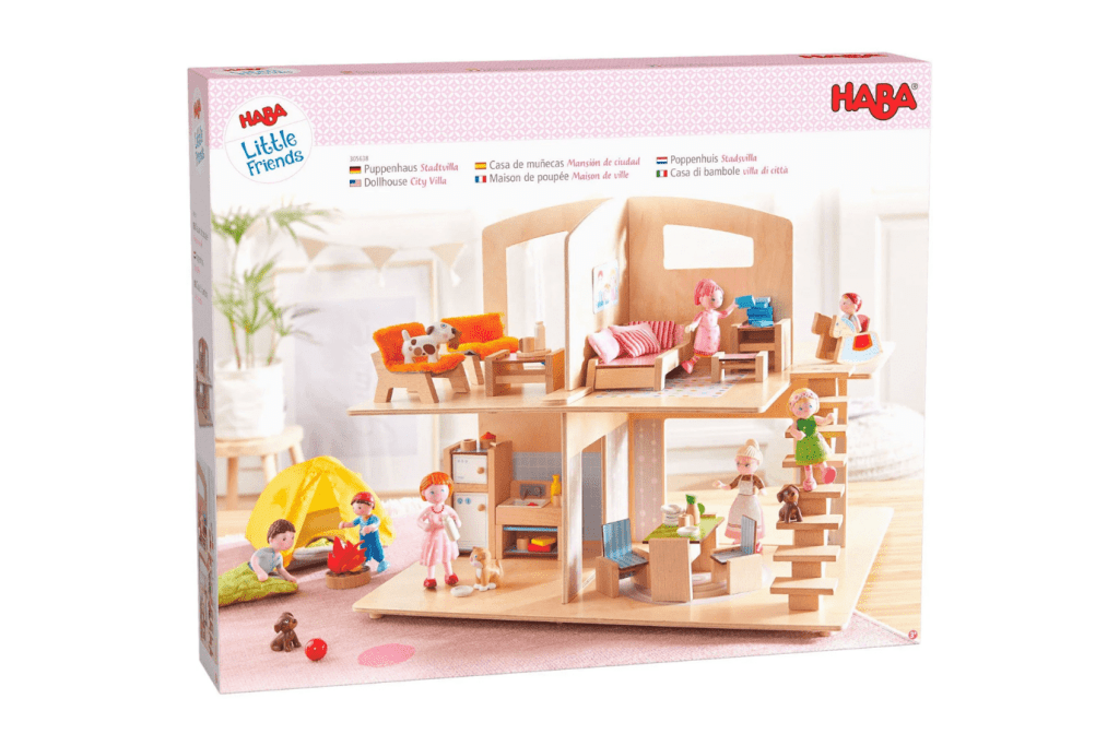 Haba Little Friends Dollhouse Town Villa with Furniture