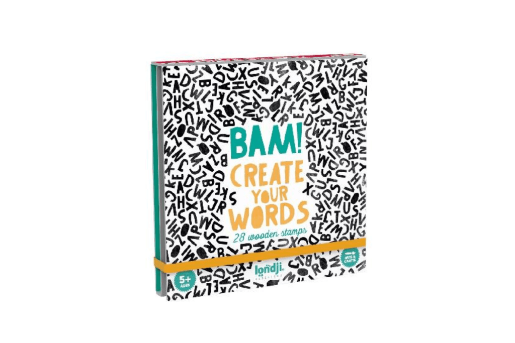 Londji Stamps - Bam! Words, letter stamps for kids, letter stamps Toronto, letter stamps for little kids, Toronto, Canada