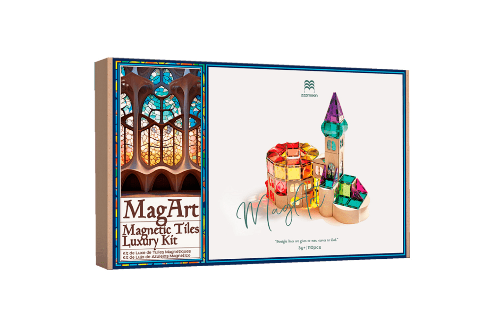 MagArt - Magnetic Tiles Luxury Kit - 110 pieces, sensory toys, building toys, creative toys, open-ended toys, The Montessori Room, Toronto, Ontario, Canada. 