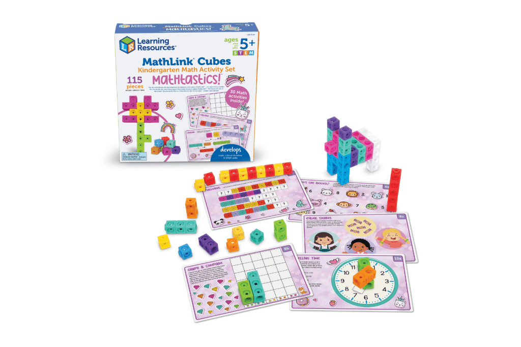 MathLink® Cubes Kindergarten Math Activity Set: Mathtastics!, kindergarten prep toys, kindergarten math toys, hands-on learning toys, hands-on math toys, The Montessori Room, Toronto, Ontario, Canada. 