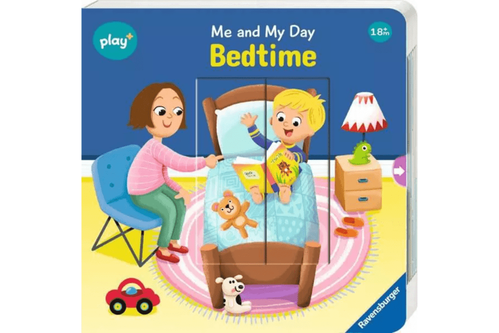 Me and My Day: Bedtime Book, Ravensburger, Play+, board books for toddlers, books for toddlers about bedtime, bedtime routines, The Montessori Room, Toronto, Ontario, Canada. 